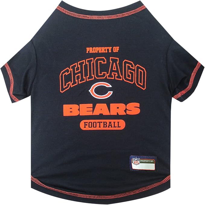 NFL Chicago Cubs Dog T-Shirt for Pets, Size Large. Officially Licensed Pet Shirt by PETSFIRST
