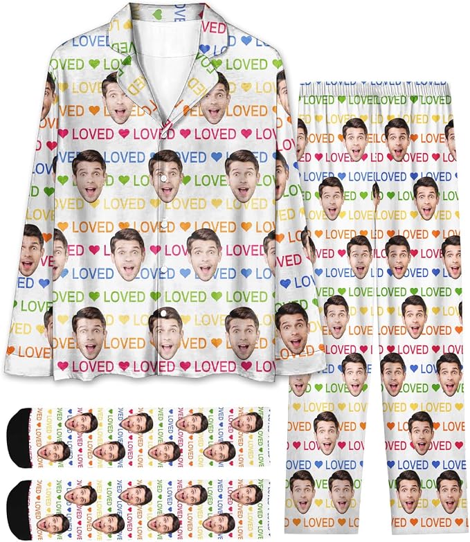 Custom Face Pajamas for Women Men, Personalized Dog Cat Pet Pajamas Set by Unknown