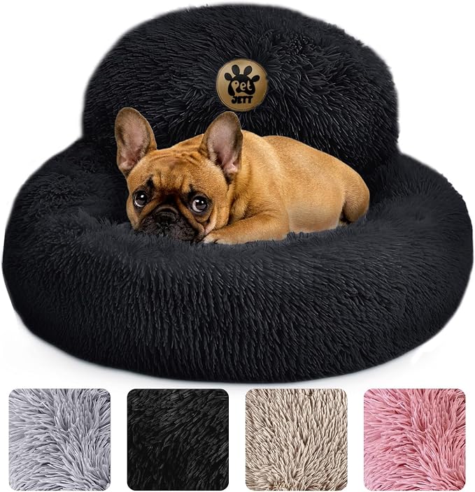 PetJett Calming Dog Bed for Small Dogs – 23" Donut Dog Beds, Anti-Slip & by PETJETT