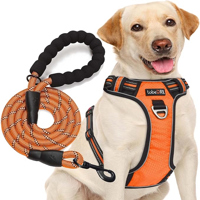 No Pull Dog Harness Adjustable Reflective Oxford Easy Control Medium Large Dog by tobeDRI