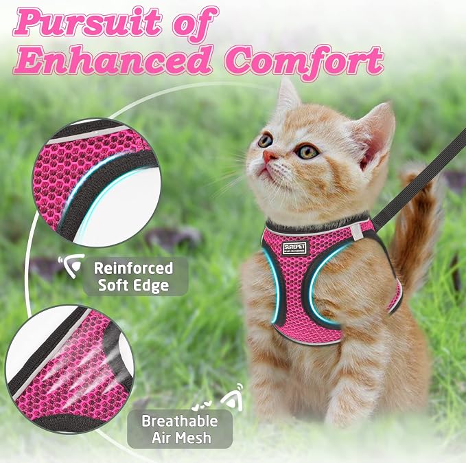 Cat Harness and Leash for Walking Escape Proof, Adjustable Kitten Vest Harness - Image 2