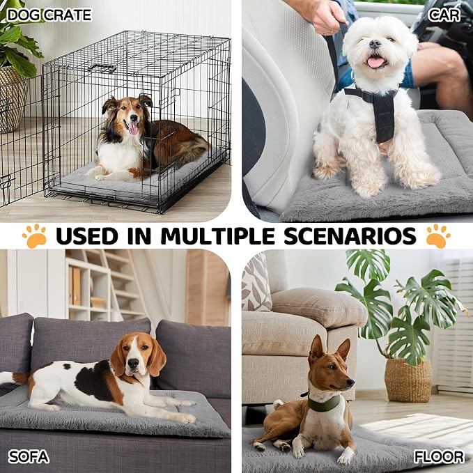 Dog Crate Pad 48 Inch, Washable Plush Kennel Mat - Image 5