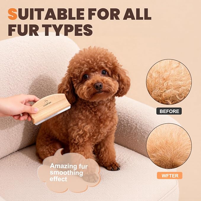 Deshedding Grooming Tool for Dogs, Cats & Horses, Pet Hair Brush, Works for - Image 3