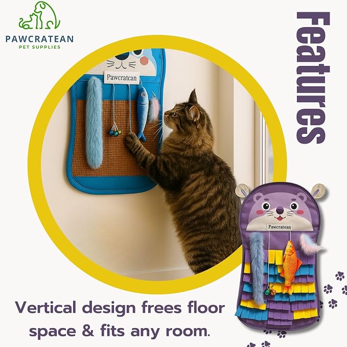 27 Inch Soft Felt Fringe Cat Wall Mat - Image 3