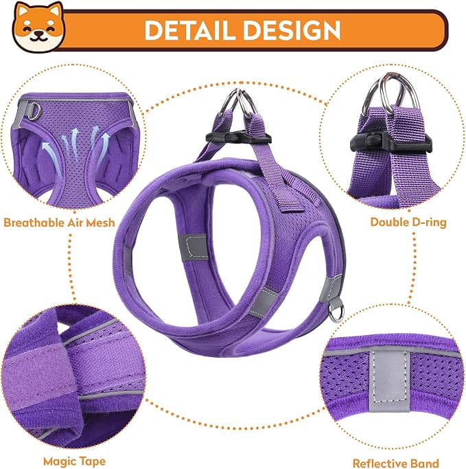 Dog Harness with Leash Set, No-Pull Step-in Reflective Pet Harness with 1 Leash - Image 2