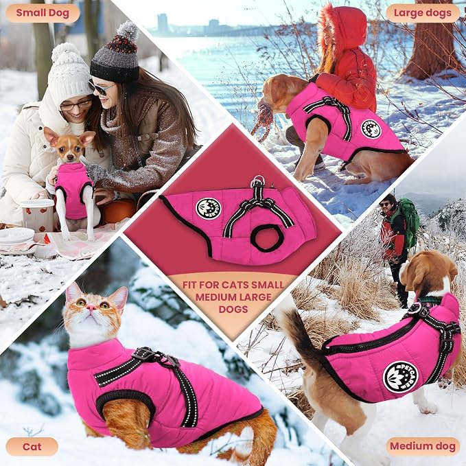 PETCARE Winter Dog Coat with Harness Built in Waterproof Dog Jackets Warm Pet - Image 4