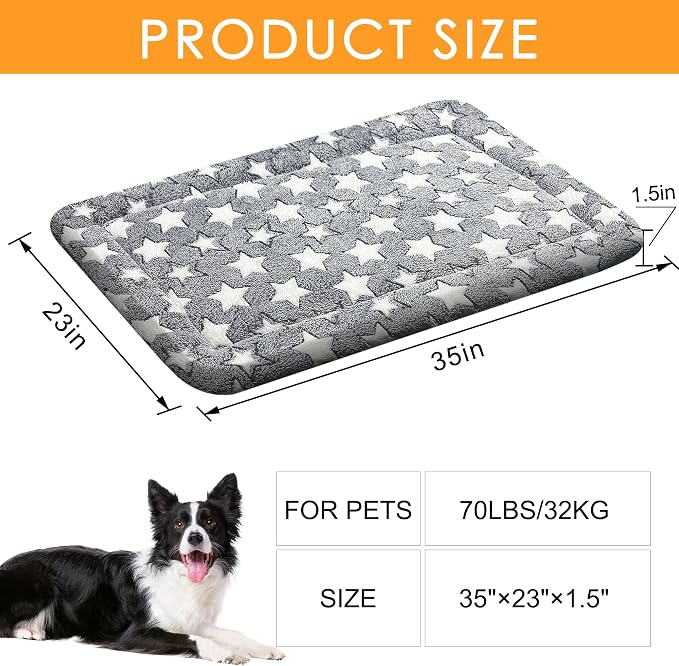 Washable Dog Bed Plush Orthopedic Outdoor Crate Mat - Image 7
