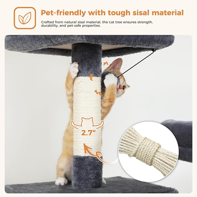 PAWZ Road Large Cat Tower, 70 Inches Tall Cat Tree - Image 6