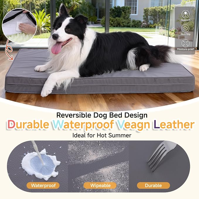 Waterproof Dog Bed for Large Dogs, Outdoor Orthopedic XL Dog Bed - Image 4