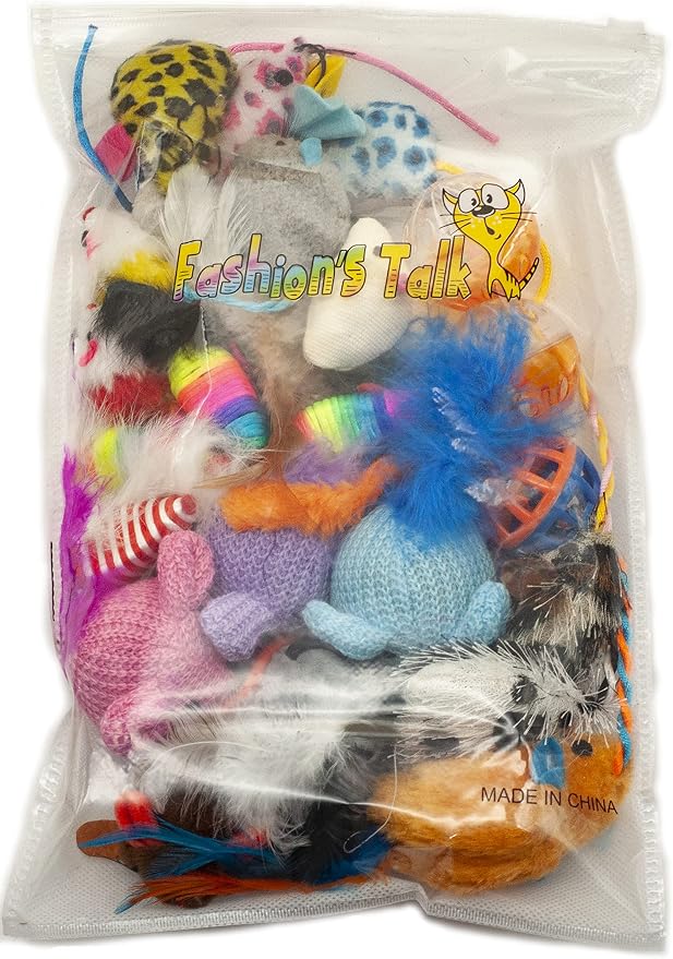 Fashion's Talk Mouse Cat Toys Mixed Bag 27 Assorted Mice Toy - Image 6