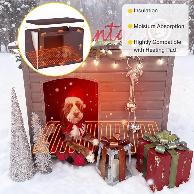 Aivituvin Dog House with Insulated Liner, Heated Outdoor Indoor Weatherproof - Image 4