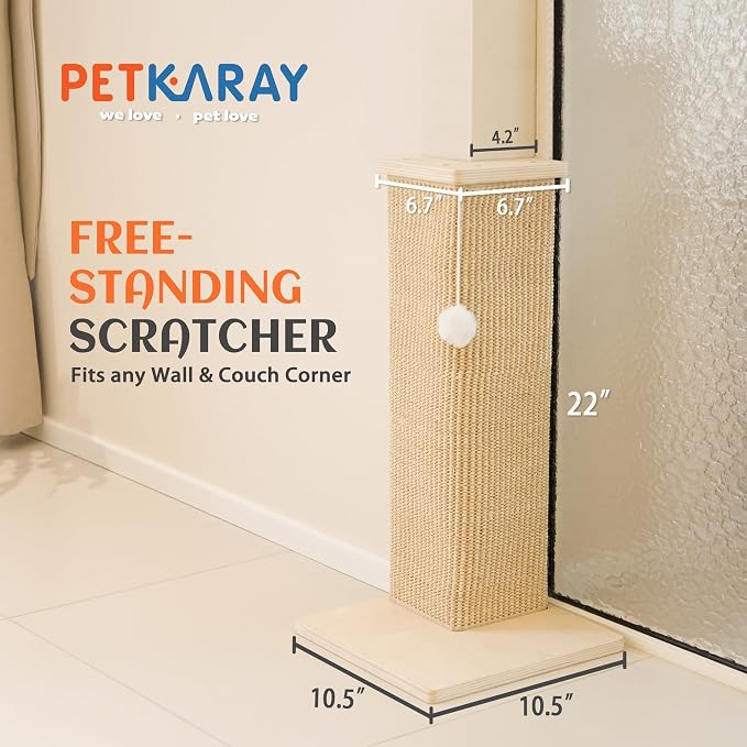 PETKARAY Couch Corner Cat Scratcher, Sisal Scratch Pad - Image 2