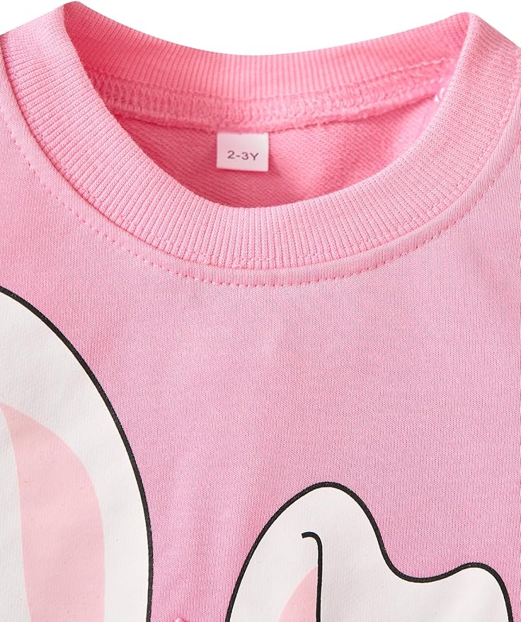 Little Girls Unicorn Outfits 2 Piece Kids Ruffle Sleeve Sweatshirt + Leggings - Image 2