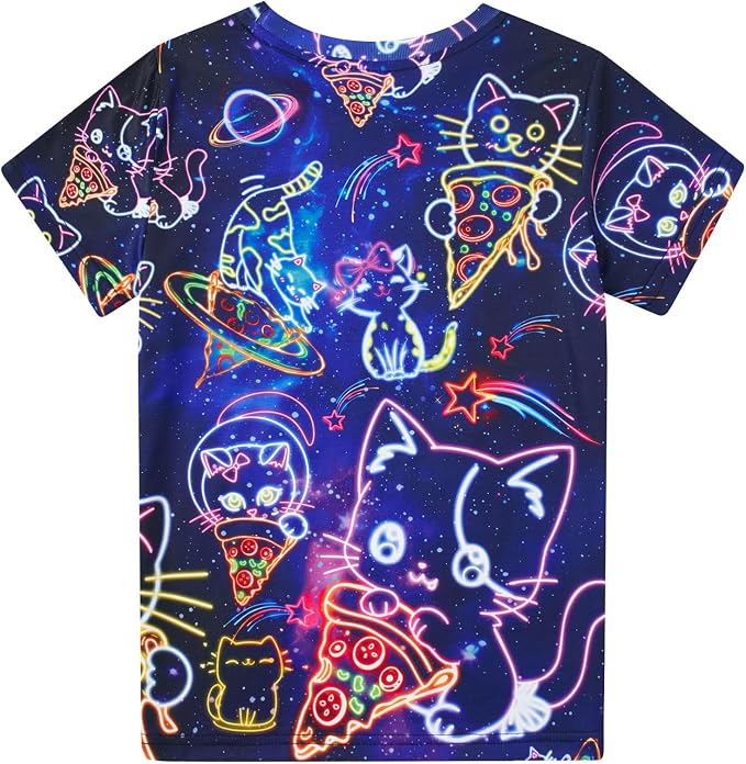 Funnycokid Girls Shirts Cat T Shirt Size 5-12 Clothes - Image 4