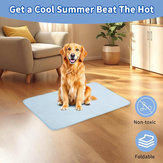 Dog Cooling Mat, Durable Machine Washable Pets Cool Pad - Image 2