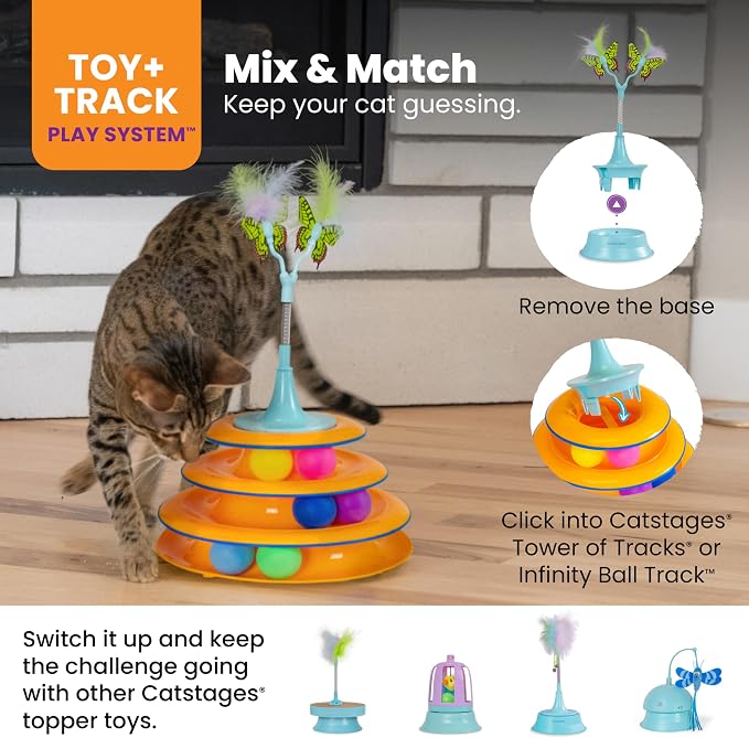Catstages 2-in-1 Bouncy Flutter Bug Spring Cat Toy – Interactive Standalone or - Image 5