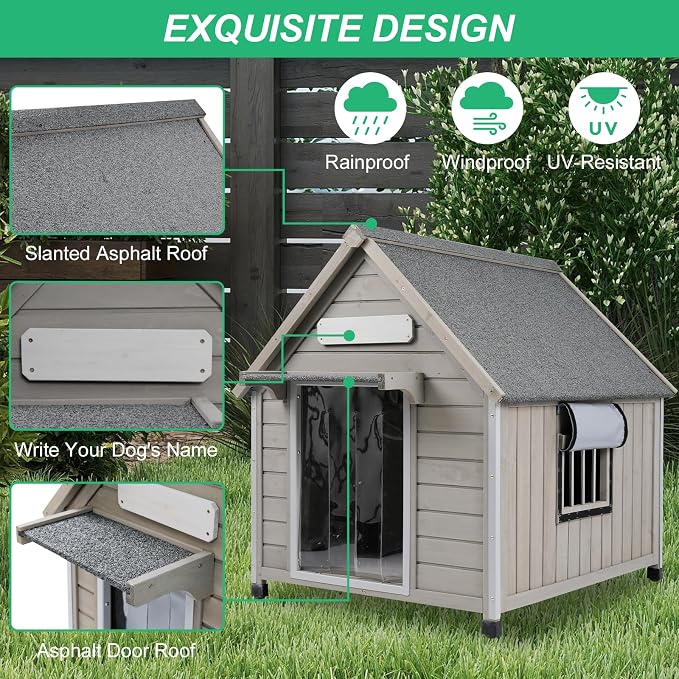 PetsCosset 30.5" L Outdoor Dog House - Image 3
