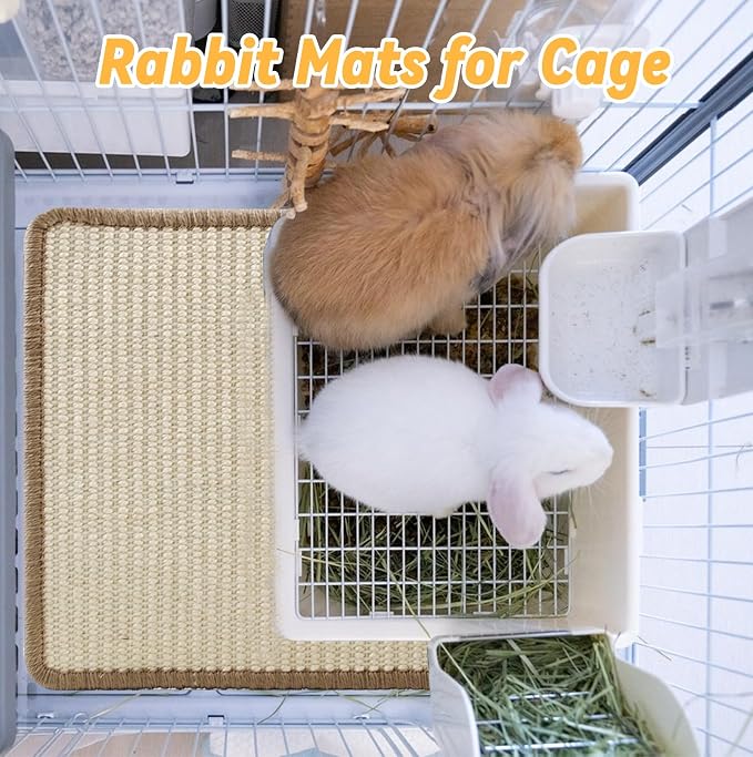 Large Rabbit Scratching Pad, 23.6 x15.7 Inch Natural Sisal Scratch Mat - Image 2