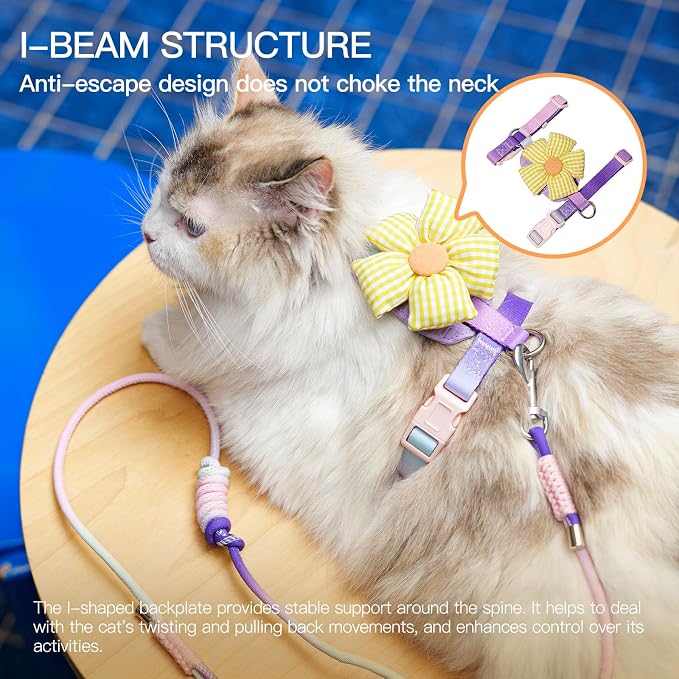 Rainbow Sunflower Cat Harness Set - Image 2