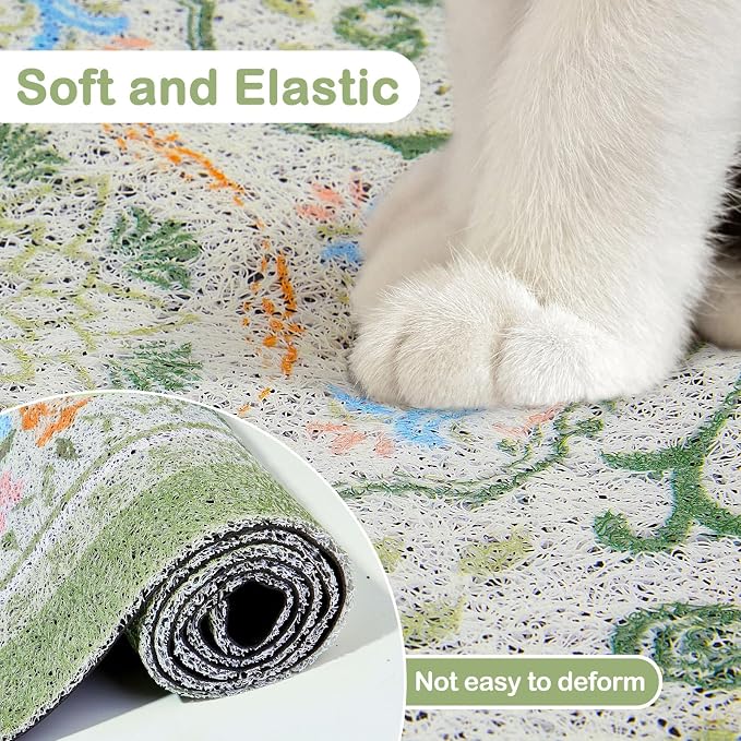 Glittme Cat Litter Mat with Non-Slip Bottom Litter Box Mat 24"X15" Litter - Image 6