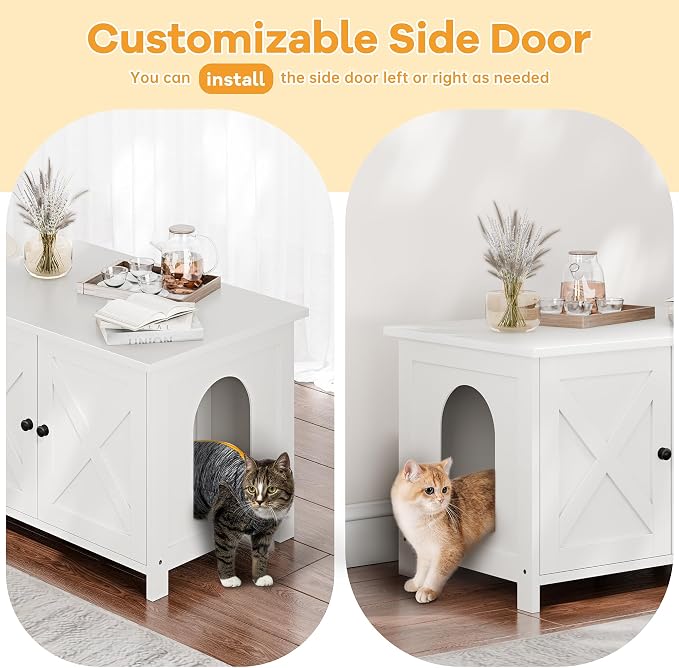 Shintenchi Cat Littler Box Enclosure, Litter Box Furniture Hidden - Image 5