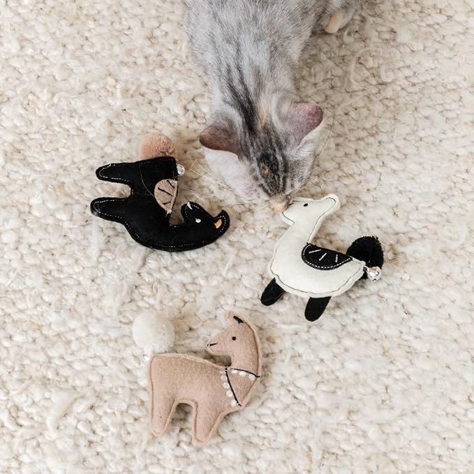 Fringe Studio Llamas JUST SAY Cat Toy Mini Sets of 3, PetShop Collection - Image 3