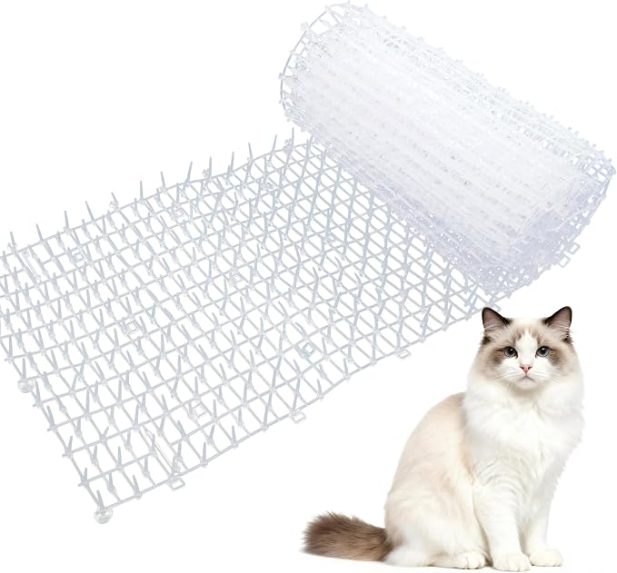 Transparent Cat Scat Mat with Spikes, 6.5FT Clear Cat Deterrent Mat by OCEANPAX