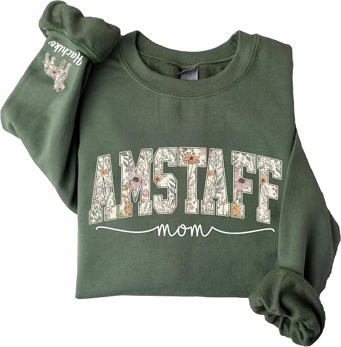Personalized Dog Mom Sweatshirt, Dog Lover Crewneck, Gift Idea by Unknown