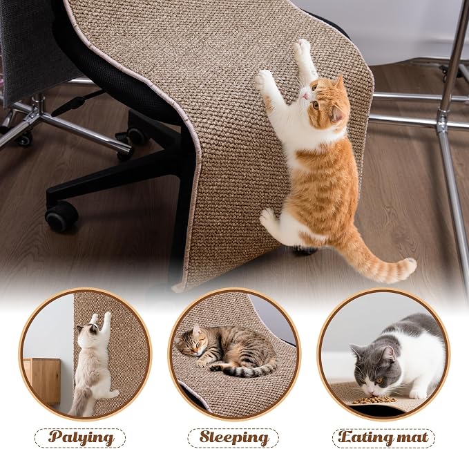 80"x15.7" Cat Wall Scratching Mat, Extra Large Cat Climbing Carpet - Image 5