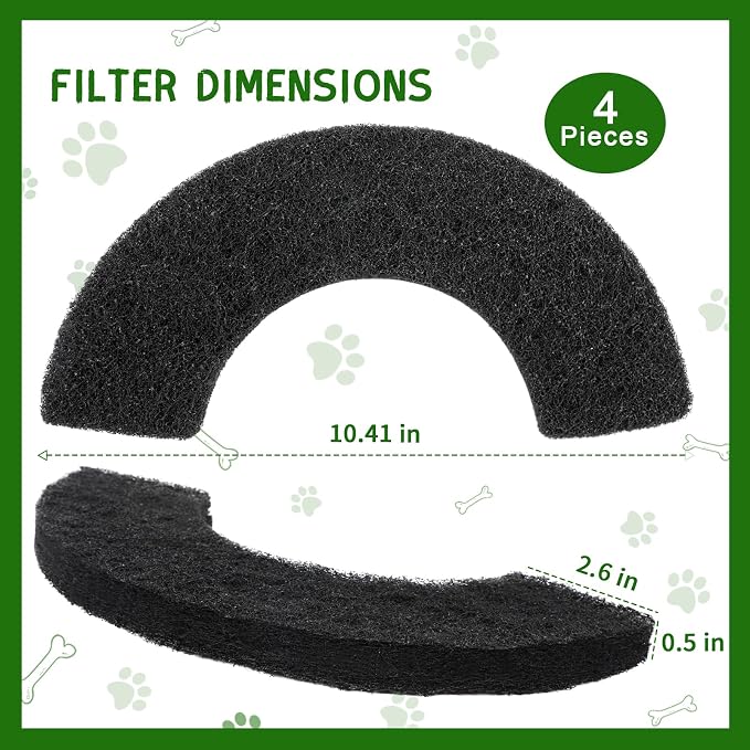 4 Pack 0.5 in Thickness Carbon Filters Compatible - Image 6