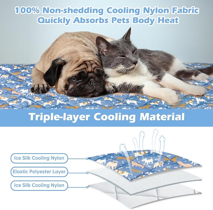 Dog Cooling Mat, Cat Self Cool Ice Pad, Lightweight Pet Cooling Pads Blanket - Image 4