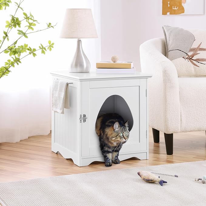 Yaheetech Cat Litter Box Enclosure, Litter Box Furniture Hidden - Image 2
