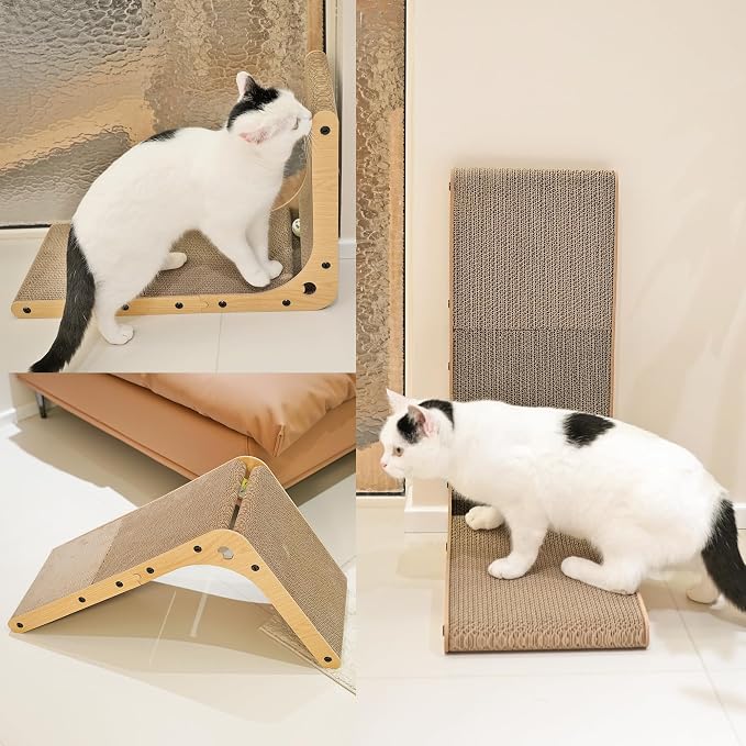 PETKARAY Cat Scratcher, Cat Scratching Board, L Shape Cat Scratch Pad - Image 6