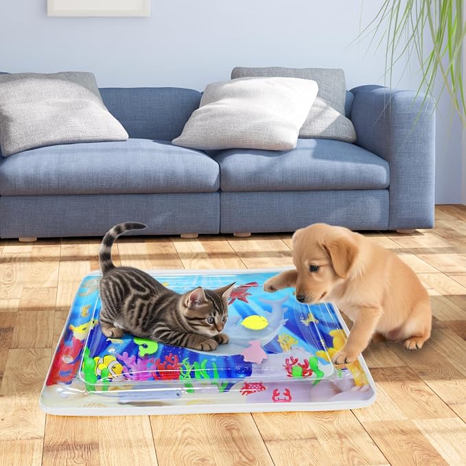 Upgraded Water Sensory Playmat for Cats, Thickened Cat Dog Toys Bored Pet - Image 5