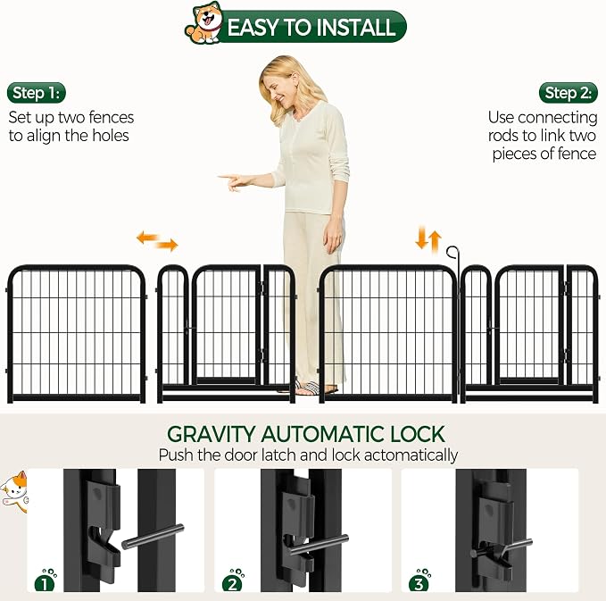 Yaheetech Dog Playpen Outdoor, 24 inch 32 Panels Dog Pen Indoor Heavy Duty - Image 7