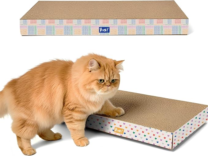 Cats Rock Scratching Board for Indoor Cats, Corrugated Cardboard Cat Scratcher - Image 2