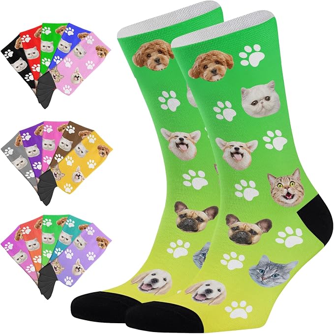 Artsadd Custom Face Socks for Dad Fathers Day Gift Novelty Personalized Photo by Artsadd