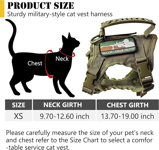 Tactical Cat Harness and Leash for Walking Escape Proof, Adjustable Cat Vest - Image 4
