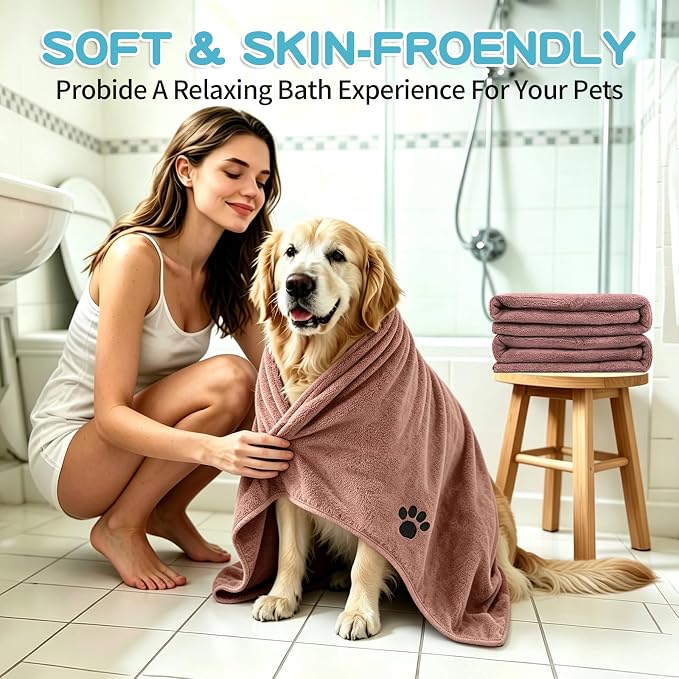 Microfiber Dog Towels 2 Pack, Perfect Shower & Bath Supplies for Dogs - Image 5