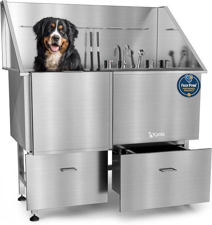 KANIS Professional Dog Washing Station 304 Stainless Steel Pet Wash Sink by KANIS