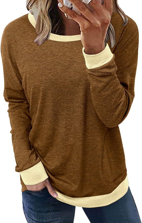 Akihoo Womens Casual Long Sleeve Tunic Tops Crew Neck Shirt Blouses by Akihoo