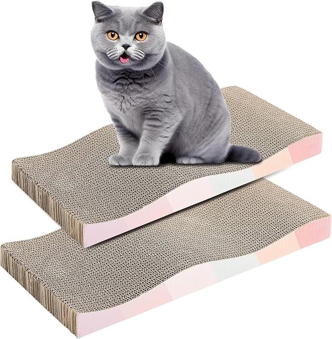Wavy cat Scratch Board, Made eco-Friendly Corrugated Paper, pet cat Toy by Unknown
