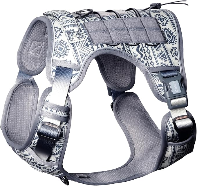 AUROTH Tactical Dog Harness for Large Dogs No Pull Adjustable Pet Harness by AurothPets