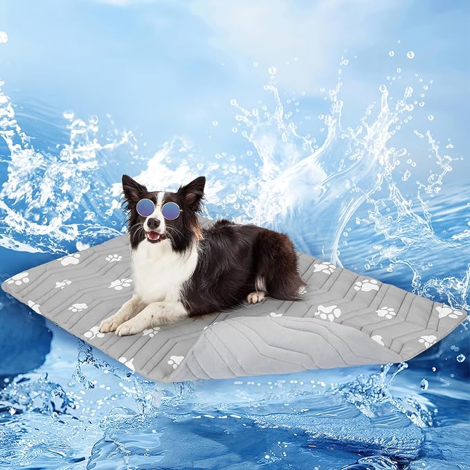SCENEREAL Dog Cooling Mat for Crate, Thicken Self-Cooling Dog Pad Reversible by SCENEREAL