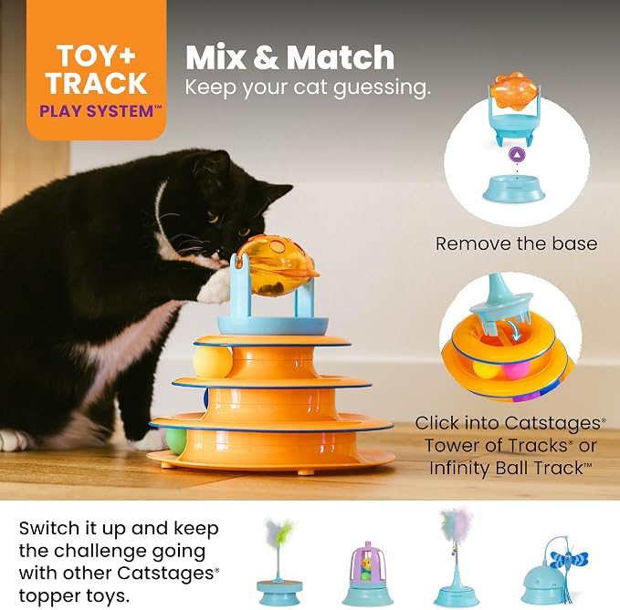 Catstages 2-in-1 Spinning Fish Treat Dispenser Cat Toy, Interactive Puzzle - Image 5