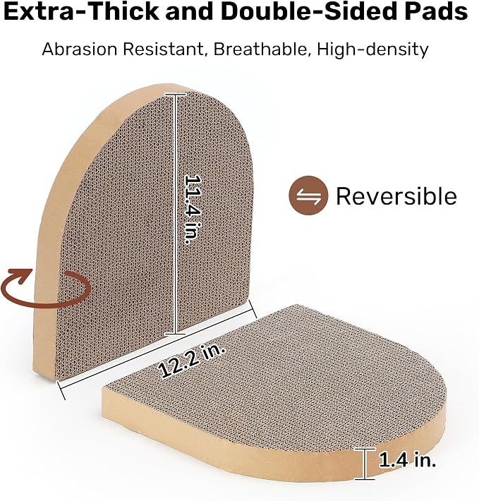 FUKUMARU Cat Scratcher, 24 Inch Sofa Shape Cat Scratcher Couch Bed, Reversible - Image 8