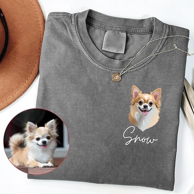 Chillever Personalized Dog Potrait Hoodie, Custom Pet Photo Shirt, Sweatshirt - Image 2