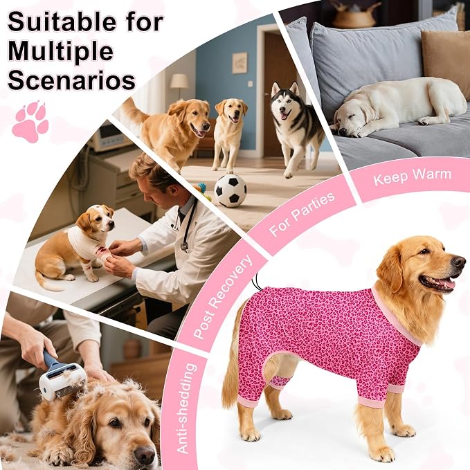 Bienbee Dog Pajamas, 4 Pack Dog Recovery Suit Shedding Suit Cute Soft Puppy - Image 7