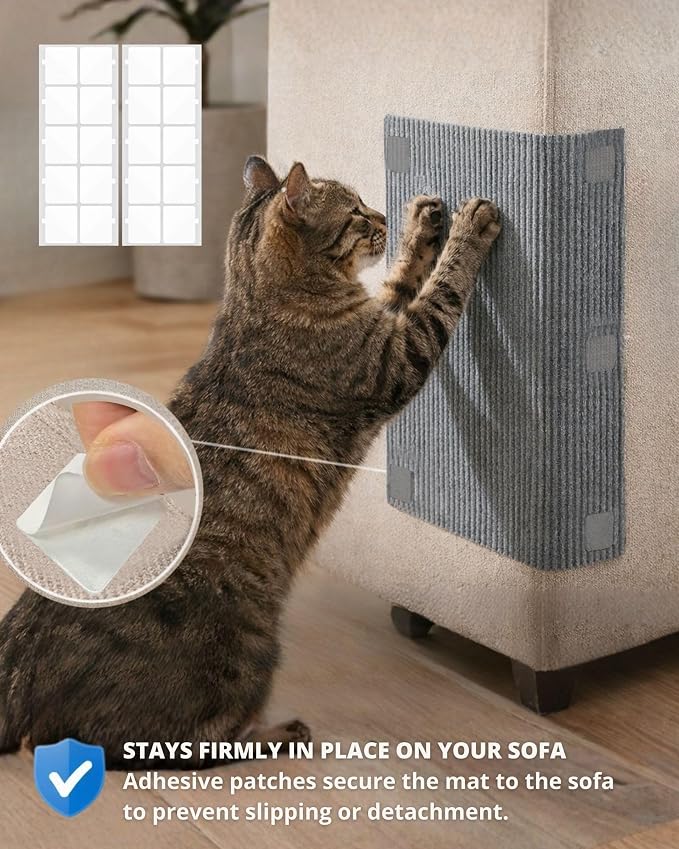 Trimmable Self-Adhesive Cat Scratch Mat, DIY Climb Scratcher - Image 6