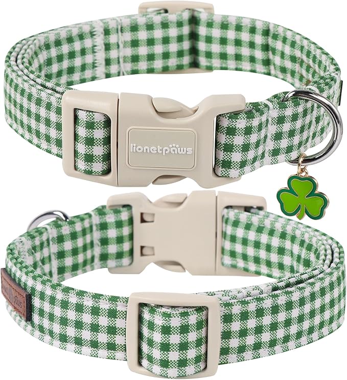 Lionet Paws St. Patrick Dog Collar, Comfortable Adjustable Green Collar - Image 3